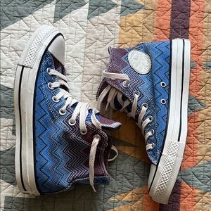 Missoni High-Top Sneakers - Blue and Purple Zigzag